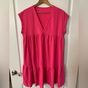 Bright Pink Casual Dress
